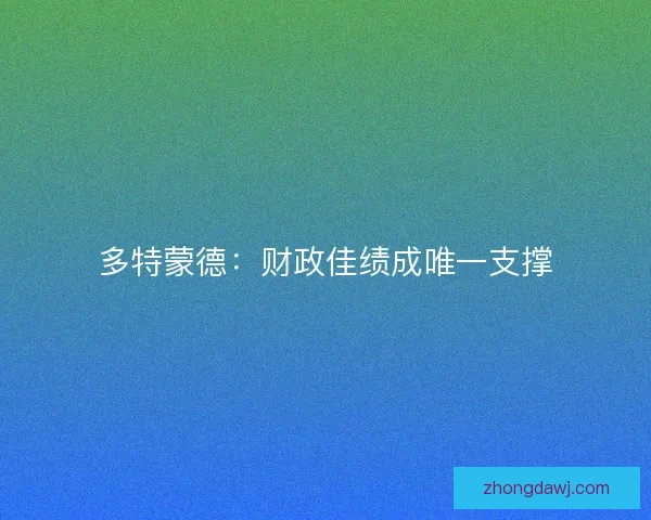 多特蒙德：财政佳绩成唯一支撑