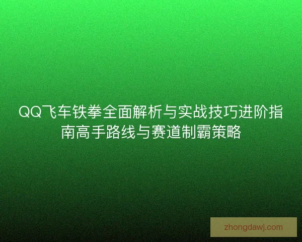 QQ飞车铁拳全面解析与实战技巧进阶指南高手路线与赛道制霸策略